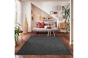 ‎CARPETTEX TEPPICH Carpettex Teppich Wohnzimmer Kurzflor Teppich Modern Einfarbig Design 160 x 230 cm Teppich Anthrazit - Küchenteppich Waschbar Extra Weich Flauschig - Teppich Schlafzimmer Kinderzimmer Esszimmer Flur