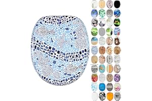 Sanilo Soft Close Toilet Seat, Wide Choice of New Toilet Seats, Stable Hinges, Easy to Mount (Mosaic World)