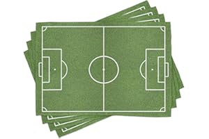 ABAKUHAUS Teen Zimmer Platzmatten, Fussballfeld Zeichnung Stadionsitze Grobe Grundlagen Zeichnung Sport, Waschbare Stoff Esszimmer Küche Tischdekorations Digitaldruck, Farngrün Weiß