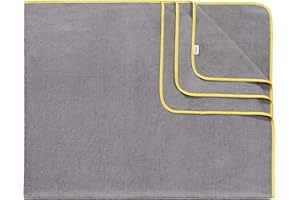 Sowel® Ręcznik plażowy XXL, 100% bawełna organiczna, duży rozmiar ręcznik kąpielowy dla par lub rodziny, 160 x 200 cm, szary/żółty