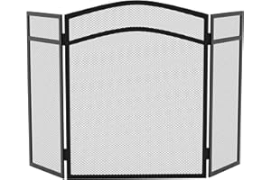 Home Discount® Milton - Paracamino a sagoma Curva, Protezione Contro Le scintille, Colore: Nero