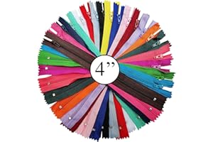 KGS Nylon Zipper for Sewing Crafts | 20 Assorted Colours | Size: 4 Inch / 10 cm | 20 Zippers/Pack | Multicolor Zippers for Sewing Supplies and Replacement in Bags, Pouches, Skirts, Dresses