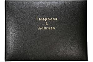 Esposti Telephone & Address Book | 26 Step Alphabetical Index | Multi Entry Options | 128 Gold Gilt Edged Pages | Black Vinyl Cover| Size 215 x 160mm