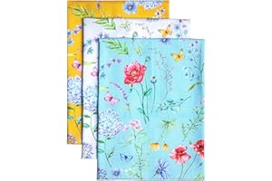 Maison d' Hermine Just Floral - Set di 3 asciugamani da cucina multiuso in 100% cotone, morbidi e assorbenti, strofinacci da bar primavera/estate (50cm x 70cm)