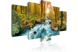 B&D XXL - Quadro 225x112 cm 5 Pezzi - Stampa su Tela Canvas in TNT Tessuta - Quadri Componibili Moderni Soggiorno Grandi - Murale Arte Decorazioni da Parete Decori - paesaggio Natura