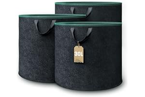 GardenGloss® Plant Bag (Pack of 3) - 30L Plant Bag Made of Non-Woven Fabric - For Potatoes, Tomatoes and Strawberries - Black - Indoor and Outdoor Use