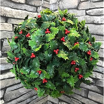 artificial holly topiary balls