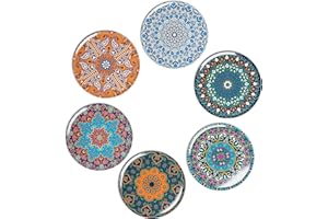 BOHORIA® Premium Design Posavasos (Set de 6) - Posavasos Decorativos para Vidrio, Copas, floreros, Velas en su Mesa de Comedor en Madera, Vidrio o Piedra (Ronda | 9cm) (Boho)