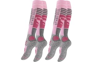 STARK SOUL VCA - 2 pares de calcetines funcionales de esquí para mujer, calcetines de esquí con acolchado especial, Otoño-Invierno, Mujer, color Rosa oscuro/gris., tamaño 39-42