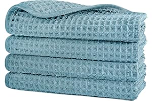 Polyte - Toalla para la Cara de Microfibra superabsorbente antipelusa - Punto gofrado - 33 x 33 cm - Pack de 4