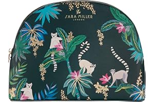SARA MILLER BEAUTY Sara Miller Tahiti Dark Green Cosmetic Makeup Bag, Large