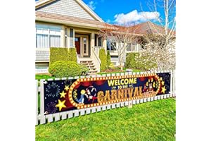 Katchon, Welcome To The Carnival Banner - Large, 120X20 Inch | Carnival Backdrop for Carnival Theme Party Decorations | Carnival Decorations for Event | Carnival Signs for Yard, Circus Decorations