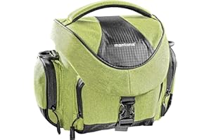 Mantona Premium Kameratasche, gepolstert, DSLR Kamera und Zubehör, Systemkamera, DSLM Kamera, Zusatzobjektiv, mit Zusatztaschen, wasserabweisend, antracite