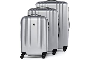 FERGÉ Koffer Kofferset Hartschale 3-teilig Marseille Trolley-Set - Handgepäck 55 cm, L und XL 3er Hartschalenkoffer Roll-Koffer 4 Rollen 100% ABS