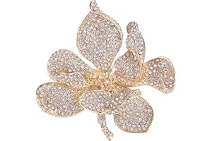 Ever Faith Spilla da donna a forma di petali di orchidea da sposa in cristallo austriaco