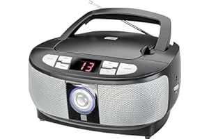 Dual P 49 – 1 Boom Box con Reproductor de CD (Radio FM, Pantalla LED, Funcionamiento con Red o batería)
