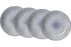 Ritzenhoff & Breker Royal Makoto 4-częściowy zestaw talerzy do zupy, średnica 20,5 cm, zastawa porcelanowa, niebiesko-biała, 20,50 x 20,50 x 4,50 cm