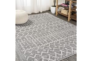 JONATHAN Y MOH101C-8 Hype marocchino Boho Vintage Diamond Indoor Area tappeto, bohémien, sud -ovest, pulizia casual facile, camera da letto, soggiorno, non spargimento, grigio/avorio, 240 cm X 300 cm