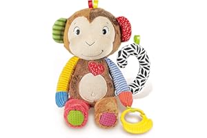 Clementoni Baby Scimmietta Canta Gioca e Impara, Peluche Interattivo Parlante in Italiano per Bambini di 3+ Mesi, Stimola Lo Sviluppo Sensoriale e Cognitivo, 100% Lavabile, Lingua Italiana, 17673