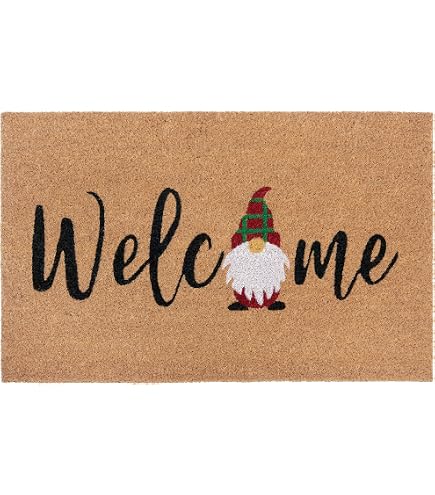 Paillasson Coco Noël 42x75 Cm Lanpn - Motif Sapin Ou Joyeux Noël - Antidérapant Caoutchouc Pour Extérieur