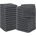 Utopia Towels Cotton Washcloths Set - 100% Ring Spun Cotton, Premium Quality Flannel Face Cloths, Highly Absorbent and Soft Feel Fingertip Towels (24 Pack, Grey)