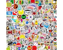 NEULEBEN Brand Stickers 200pcs, Fashion Stickers Pack, Street Cool Stickers, Waterproof Vinyl Stickers for Luggage Laptop Ska