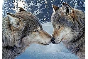 MISHBAY Diamond Painting Mosaico DIY 5D Kit Completo | Wolve | Ricamo | Quadro | Pittura per numeri Diamante | Home Wand Decor | Decorazione Pittorica, Murale | Arts Craft