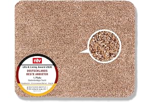Astra smutsfångande matta inomhus tvättbar 60 x 75 cm – beige rengöringsmatta 100 % bomullsmatta – Entra absorberande – halkf