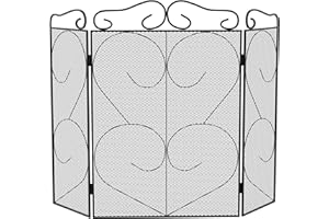 Fire Vida Tapton 3 Panel Screen/Spark Guard, Metallo, Nero, Acciaio, H 58 x L 81 x P 23 cm Circa