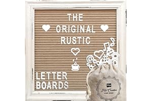 Rustikales Vintage-Stil Bauernhaus Filz Brieftafel Rillentafel Stecktafel mit Stand by Felt Creative Home Goods | mehr als 350 Buchstaben, Zahlen, Symbole (Kaffee, 26x26 cm)