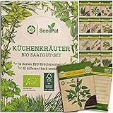 BIO Kräutersamen Set von SeedPal | 12 Sorten Saatgut Set der beliebtesten Küchenkräuter | eigener Kräutergarten für Küche ode
