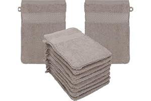 Betz 10 guanti da bagno manopola Palermo 100% cotone misure 16 x 21 cm colore pietra