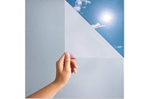 MARAPON ® Pellicola autoadesiva per finestre, opaca, 60 x 200 cm, con eBook con suggerimenti professionali, pellicola protettiva anti-UV con adesione statica, pellicola in vetro smerigliato