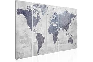 murando Quadro Acustico Mappamondo 5 pezzi schiuma acustica Quadri Moderni su Tela non Tessuta Stampa Protezione dai Rumori Fonoassorbente