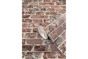 marburg Steintapete Rot Backstein Optik Ziegelstein 3D Effekt für Schlafzimmer Wohnzimmer oder Küche Tapete Steinoptik 10,05m x 0,53m 58408