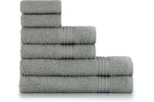 nottoc asciugamani bagno – verde / 2 teli da bagno 70 x 140 + 2 asciugamani 50 x 90 + 2 asciugamani ospiti 30 x 50 – 100% cotone, spugna, morbido e assorbente, 6 pezzi set