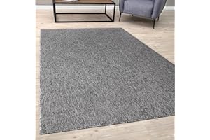 BORING PANDA Area Rugs – Low Pile, Contemporary Rugs for Living Rooms, Bedrooms, Dining Rooms, and Entryways - Modern Design, No Shedding Construction - Grey, 160x230 cm