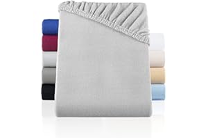 ‎BASATEX BaSaTex Winter Thermo Fleece Spannbettlaken - wärmendes plüsch Spannbetttuch Teddy Flausch - Flauschiges Bettlaken | Größe: 90x200-100x200 cm | Farbe: Grau