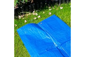 COST WISE Now Eyelets Every 50cm +Reinforced Corners 4M X8M tarpaulin,universal waterproof tarp,camping ground sheet garden cover up in sky blue