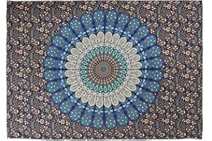 Popular Handicrafts – Tapisserie murale style hippie mandala bohémien, décoration murale psychédélique, dortoir, plage, jeté de lit, tapisserie murale indienne