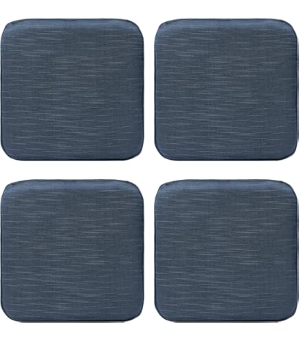 Brandsseller 4-delige set zitkussens van vilt 35x35x2 cm – Slijtvaste en robuuste stoelkussens voor binnen & buiten – Rond – Turkoois