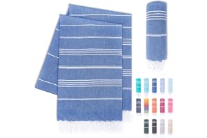 LAYNENBURG Uppsättning av 2 premium hamam-handduk med handknutna fransar – 100% bomull – XXL strandhandduk 100 x 200 cm – Oek