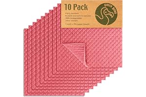 Green Dodo Swedish Dishcloth | Eco Friendly & Sustainable Biodegradable Cellulose Sponge Cloths | Absorbent Odour Free Kitchen Cleaning Cloth | Reusable Kitchen Eco Sponge Replaces Paper Towel