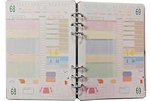 TIPOME 2019 Ricambio per oganizer A5 con 6 anelli calendario settimanale (A5 Refill Food Diary)