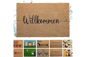 ‎BODENSTÄNDIG Bodenständig® Fußmatte Kokos [Wetterfest] - extrem robust - Fußabtreter außen - die Kokosmatte Fußmatte außen wetterfest. Fussmatte aussen 40x60 cm - Willkommen Design