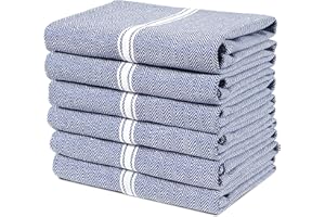 LANE LINEN Kitchen Towel Set - 100% Cotton Kitchen Towels, Reusable Dish Cloths, Grey Dish Towels for Kitchen, Soft Absorbent Tea Towels, Durable Kitchen Hand Towels, 14” x 25” Kitchen Dish Towels - 6 Pack