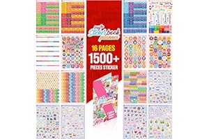 colortouch Zestaw naklejek do planowania – 1500 sztuk naklejek do planera miesięcznego – akcesoria do kalendarza, planera, organizera, dziennika, notatnika – album z naklejkami, dekorowanie, sezonowe