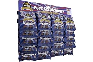 MR TUBS PORK CRACKLING Mr Tubs Premium Pork Scratchings - Gluten Free - Perfectly Salted, 20 x 18g Bags - Pub Style, Low Carb, Keto & Paleo Friendly, Hand Cooked Pork Rind Crackling Snack