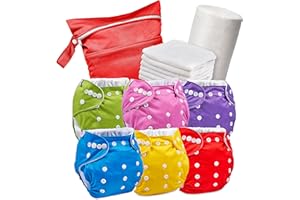 Pack Couches Lavables Insert Lavable Bambou Feuilles Jetables Nouveau né à 3 Ans