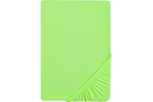 ‎BIBERNA biberna 0077144 Spannbetttuch Feinjersey (Matratzenhöhe max. 22 cm), gekämmte Baumwolle, superweich 1x 140x200 cm > 160x200 cm hellgrün